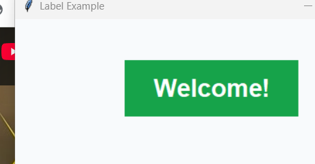 Label widget Tkinter screenshot