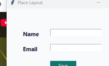 place() layout Tkinter screenshot