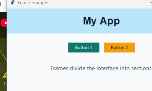 Frames Tkinter screenshot
