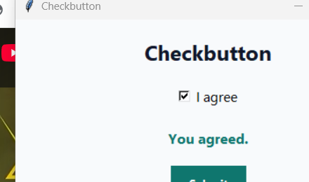 Checkbutton Tkinter screenshot